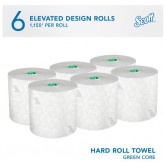 Scott Pro High-Capacity White Hard Roll Towels for Green Core Dispensers 25700 - 1150 Feet per Roll, 6 Rolls per Case
